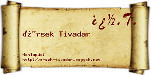 Érsek Tivadar névjegykártya